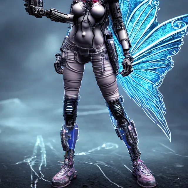 Prompt: cyberpunk fairy warrior, highly detailed, 8 k, hdr,, clayton crain