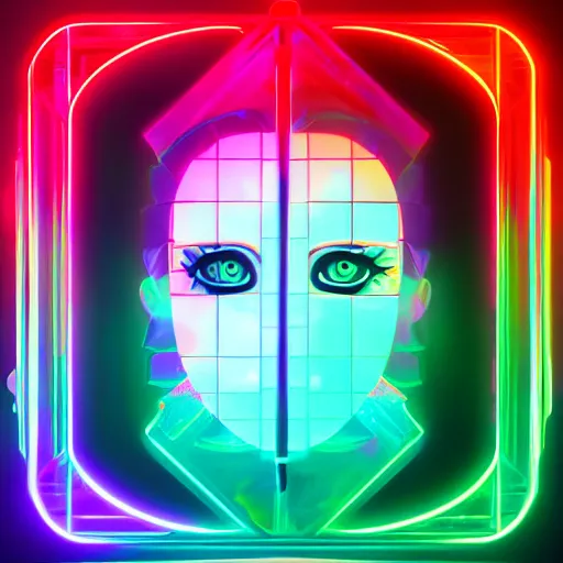 Image similar to the most original and beautiful profile picture on discord, symetrical, 4 k, beautiful gorgeous digital art, trending on artstation, neon lights