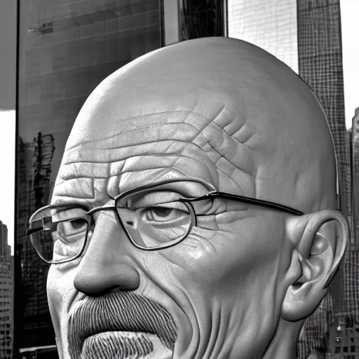 Prompt: a very detailed renaissance sculpture of walter white by michelangelo, standing in times square, 3 d render, hyper detailed, sharp focus, 8 k resolution