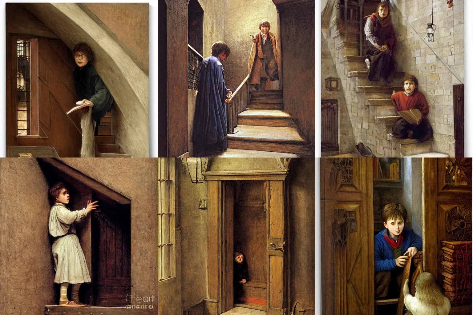 Prompt: harry potter lives under the stairs by eugene de blaas