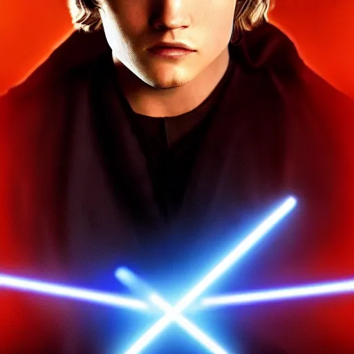 Prompt: anakin skywalker, revenge of the sith, star wars, promotional shot, 4k, highly detailed face, professional photography, cinematic, film, low lighting, portrait,