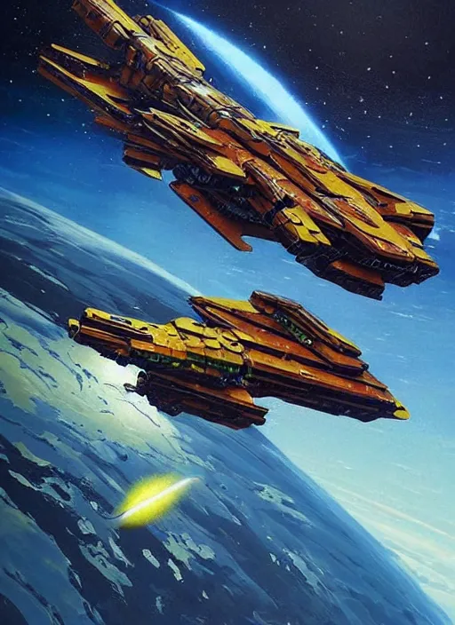 Image similar to futuristic space fighter craft, tiger stripes, cosmic horror painting, elegant intricate digital painting artstation concept art by chris foss detailed