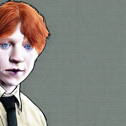 Prompt: ron weasley in the style of disco elysium