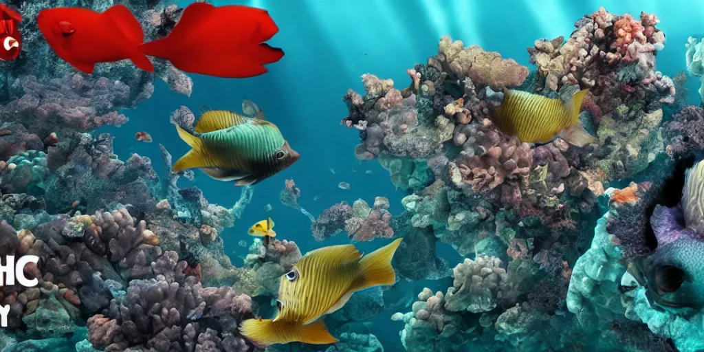 Prompt: an epic underwater war between two gangs of fish, cinematic, 4 k