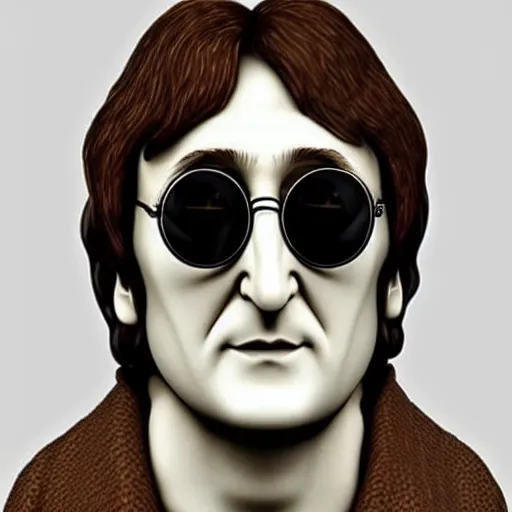 Image similar to John Lennon as a pop head, HD, high resolution, hyper realistic, 4k, intricate detail