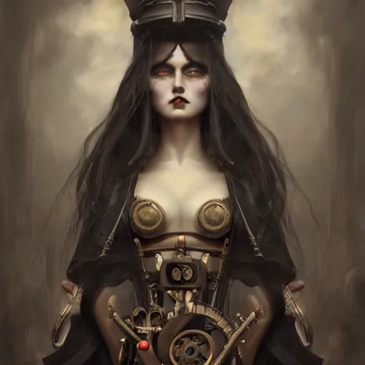 Image similar to by tom bagshaw, ultra realist soft painting of sci fi carnival of curiosities, single steampunk dollpunk warrior in a full body gothic robe, partial symmetry accurate features, very intricate details, focus, curvy, award winning, ultra dense fog