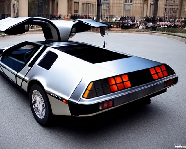 Image similar to new prototype delorean, dslr