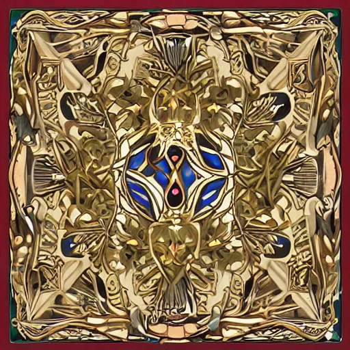 Prompt: artnouveau symmetrical jewel pattern fram