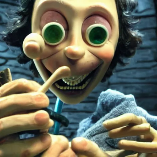 Prompt: A still of Sam Hyde in the film Coraline, highly detailed, very detailed, extremely detailed, detailed, HD Quality, taken in the mid 2000s