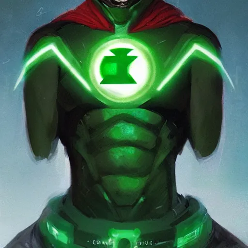 Prompt: portrait of Idris Ekba as green lantern, DC art, art by greg rutkowski, matte painting, trending on artstation