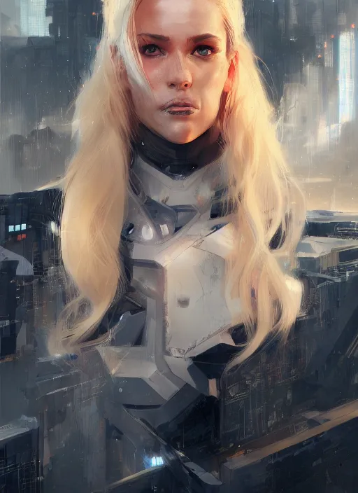 Prompt: portrait of a blonde bruce wayne, futuristic, cyberpunk, cybernetic enhancements, concept art, trending on artstation, greg rutkowski