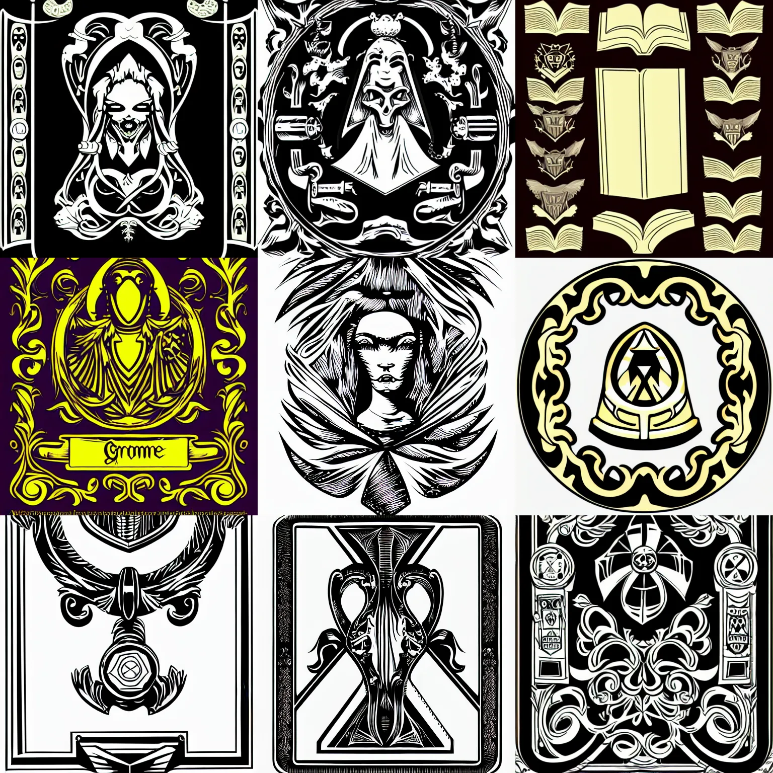 Prompt: Old grimoire, vector, vector graphics