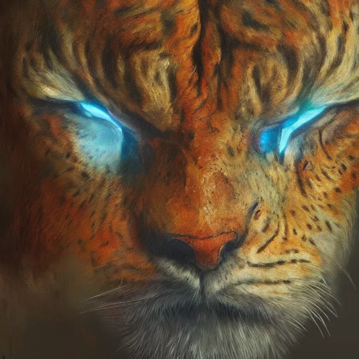 Image similar to the eye of the liger, d & d style, trending on artstation, intricate, highly detailed, vivid painting, colorful, art by greg rutkowski