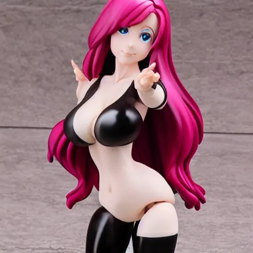 Prompt: Kaitlyn Michelle Siragusa, better known as Amouranth, Posable PVC action figurine. Detailed artbreeder face. Full body 12-inch Figma anime statue