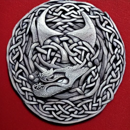 Image similar to Dragon's Head, highly detailed, celtic art style