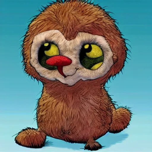 Image similar to A character based on a haggis, cartoon style, soft and cuddly with fur :: In the style of Dreamworks :: Art by Brian Bolland :: Trending on CGSociety :: Manga and Anime