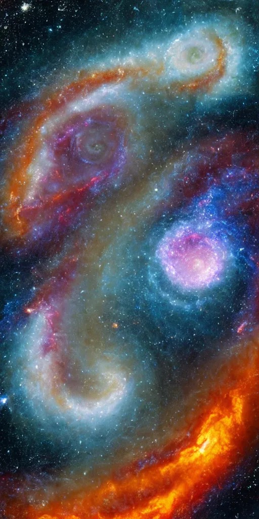 Image similar to galactic maelstrom, fire, spiral galaxy