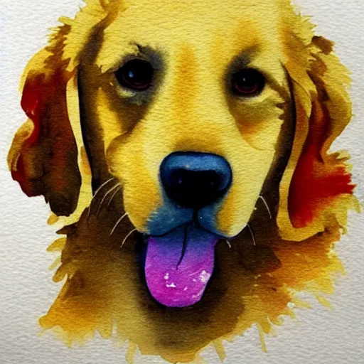 Image similar to cute golden retriever watercolor