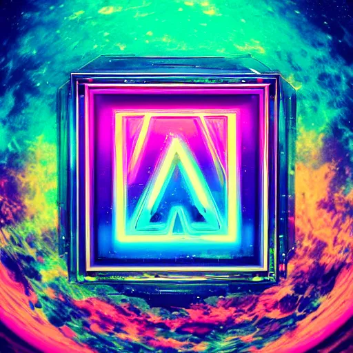 Image similar to a and w vaporwave logo, colorful, digital art, cosmic, 3 d high definition, trending on art station, photorealistic, high resolution, 8 k, octane, hyper detailed, insane details, intricate, elite, ornate, elegant trend, highly detailed and intricate, sharp focus, photography, unreal engine