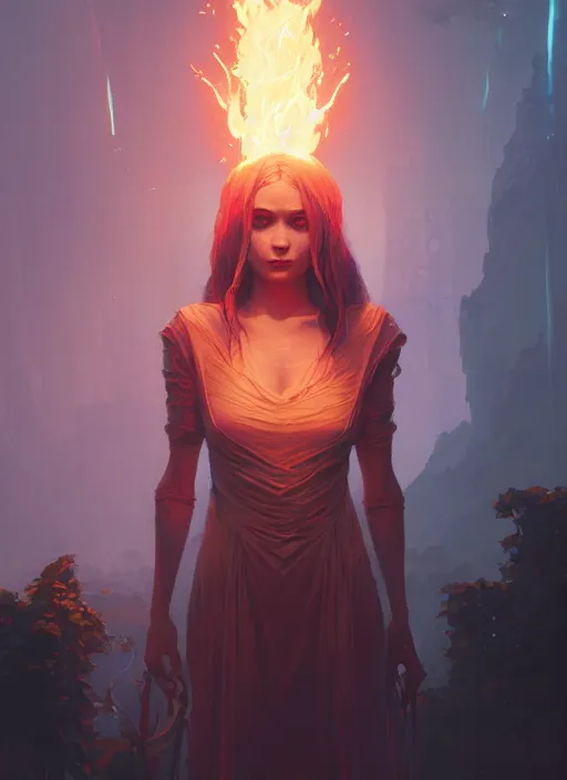 Image similar to highly detailed portrait of fire gown in gta v, stephen bliss, unreal engine, fantasy art by greg rutkowski, loish, rhads, ferdinand knab, makoto shinkai and lois van baarle, ilya kuvshinov, rossdraws, tom bagshaw, global illumination, radiant light, detailed and intricate environment