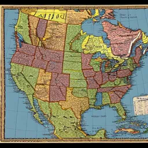 Image similar to a map of north america with names