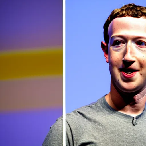 Image similar to Mark Zuckerberg with bright yellow and porous looking skin