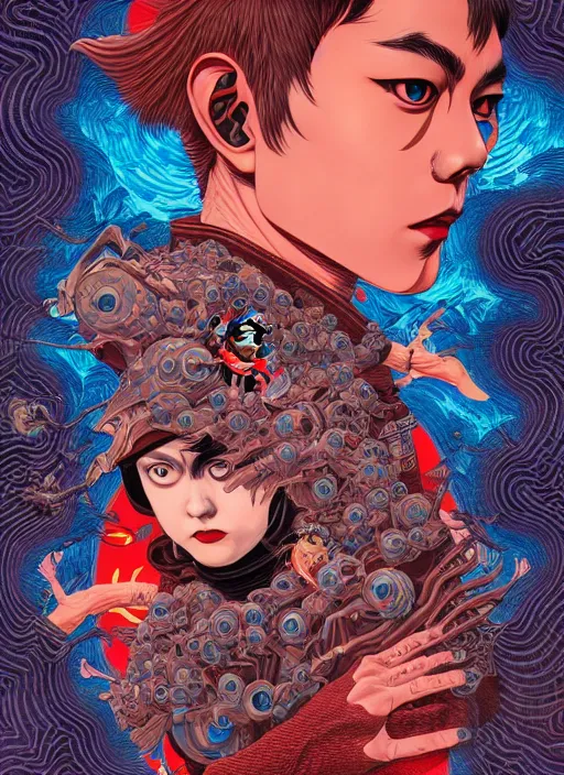 Image similar to akira, junji ito, tristan eaton, victo ngai, artgerm, rhads, ross draws,, intricate detailed, 8 k