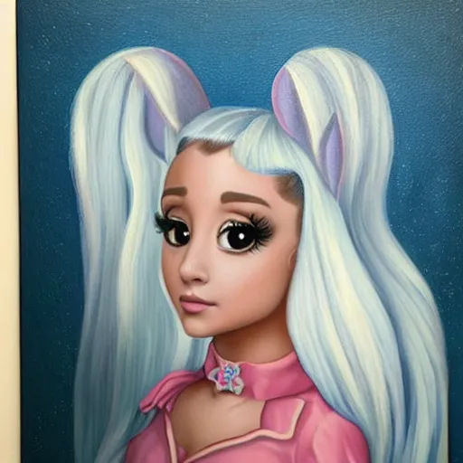 Image similar to ariana grande as a pony, lowbrow painting by mark ryden