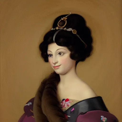 Prompt: portrait of a princess by gobelins paris school