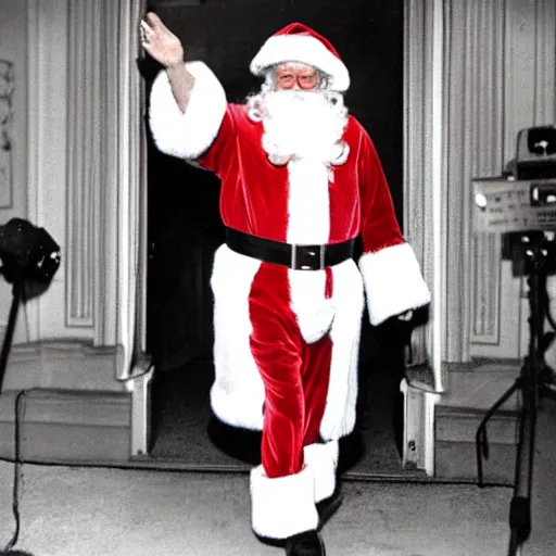 Prompt: father Christmas running for president nominee photograph press n 6