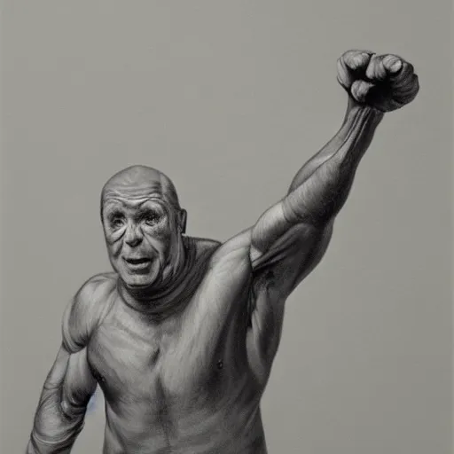 Image similar to a bird, Gor, a human body, two strong arms hyper realism