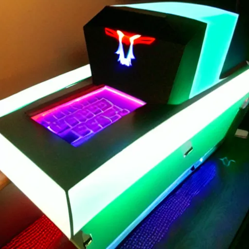 Image similar to rgb gamer coffin