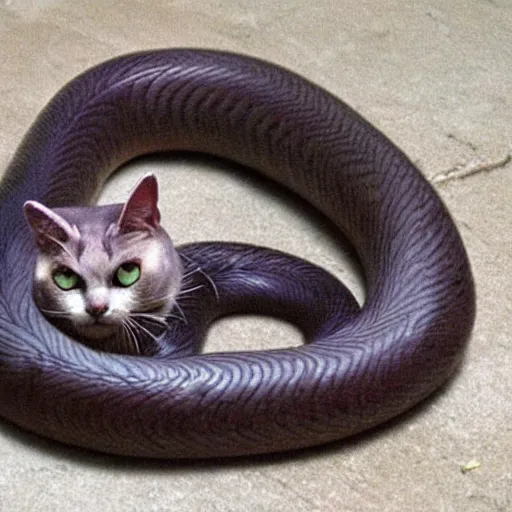 Image similar to cat snake hybrid