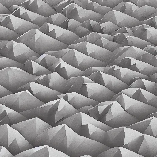 Prompt: full landscape as origami, 4 k details