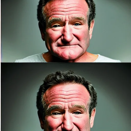 Prompt: robin williams mutating into the thing, practical effects, industrial lights and magic