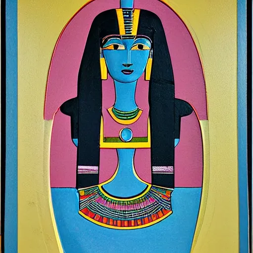 Prompt: art deco egyptian pharoh, female,