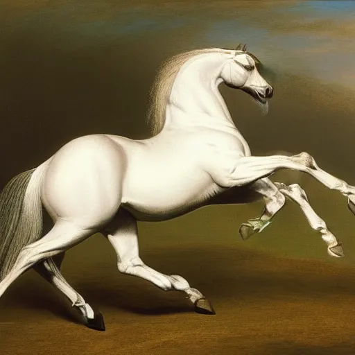 Prompt: a galloping horse, by george stubbs