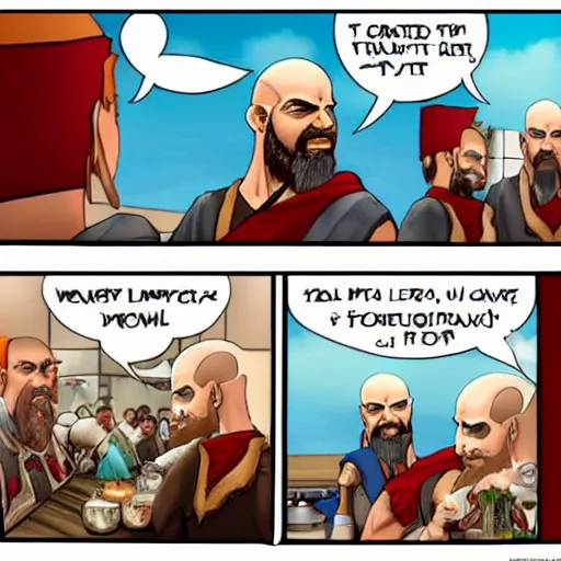 Prompt: kratos as a chef