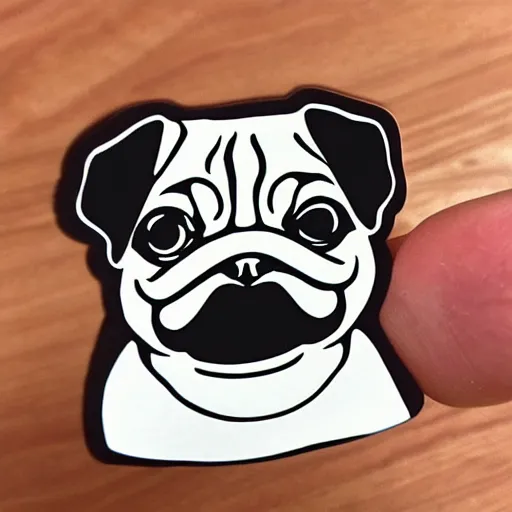 Image similar to cute pug die-cut sticker