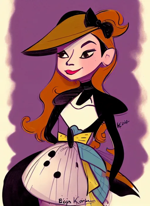 Prompt: a portrait of a pretty young lady by brian kesinger