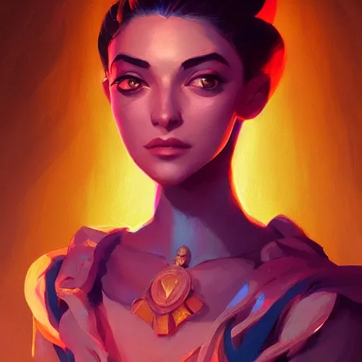 Image similar to portrait of a beautiful woman, maya ali mage, gloomhaven, dynamic lighting, gaudy colors, octane render aesthetic, matte painting concept art, official fanart behance hd artstation by jesper ejsing, by rhads and makoto shinkai and lois van baarle and ilya kuvshinov and rossdraws