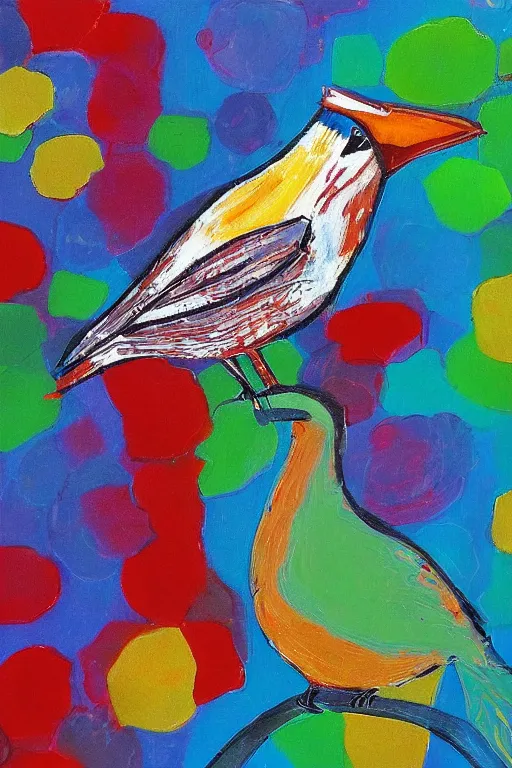 Image similar to a colorful bird drinking cola by bijou karman