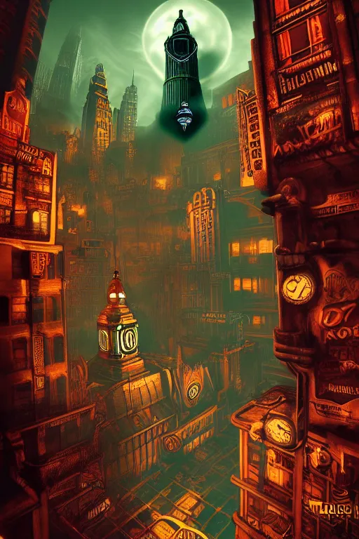 Image similar to city dense, aesthetic, fantasy, bioshock pop art, by mike swiderek, jorge lacera, ben lo, tyler west,, ultrarealistic, sharp focus, intricate, ultra high definition details, shadow effect