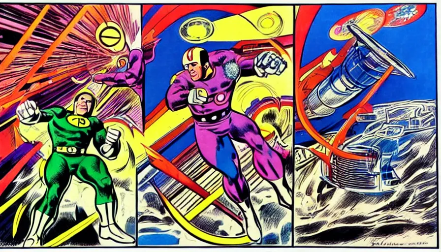 Image similar to the two complementary forces that make up all aspects and phenomena of life, by Jack Kirby