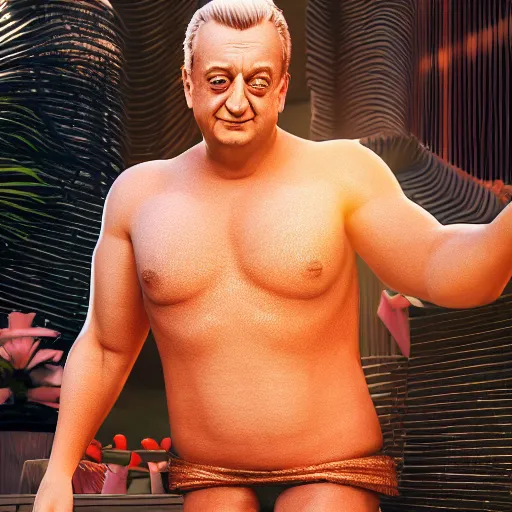Prompt: rodney dangerfield, seductive pose, banana hammock, stunning, hyper detailed, 4 k cinematic octane render