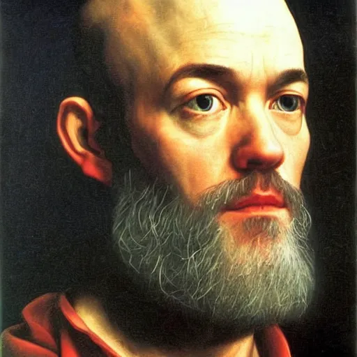 Image similar to painting of michael stipe by caravaggio