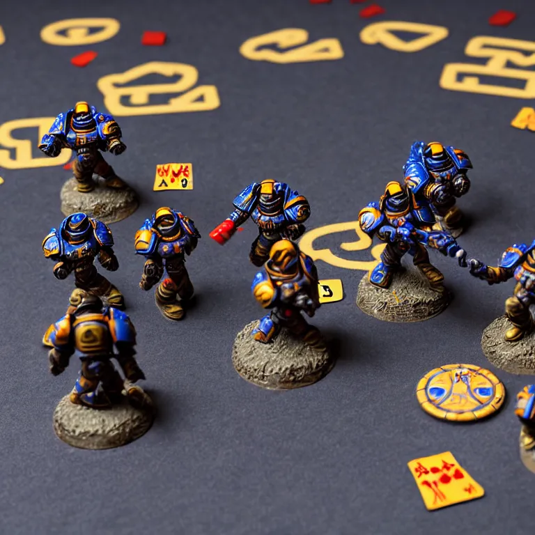 Prompt: starcraft style space marines in cmc armor playing poker 3 5 mm f 1 / 8 photograph