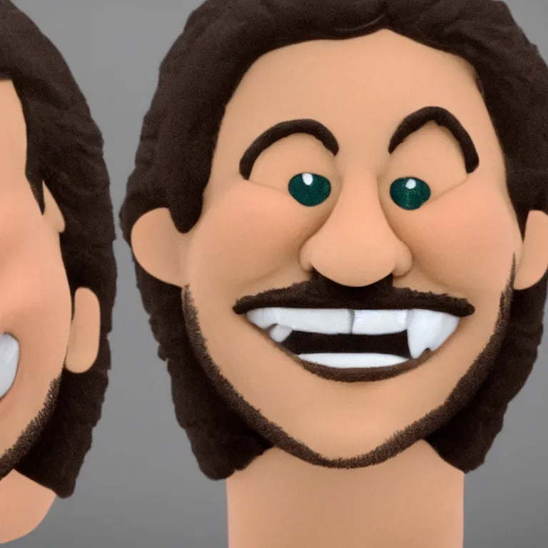 Prompt: claymation devin montes smiling cartoon head shot, face close up, profile picture