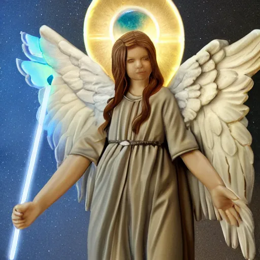 Image similar to bioluminiscent biblically accurate angel