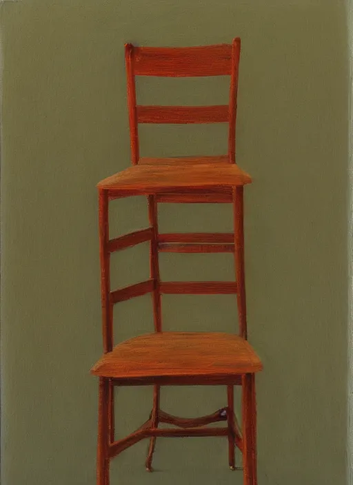 Prompt: chair, egg tempera, depth